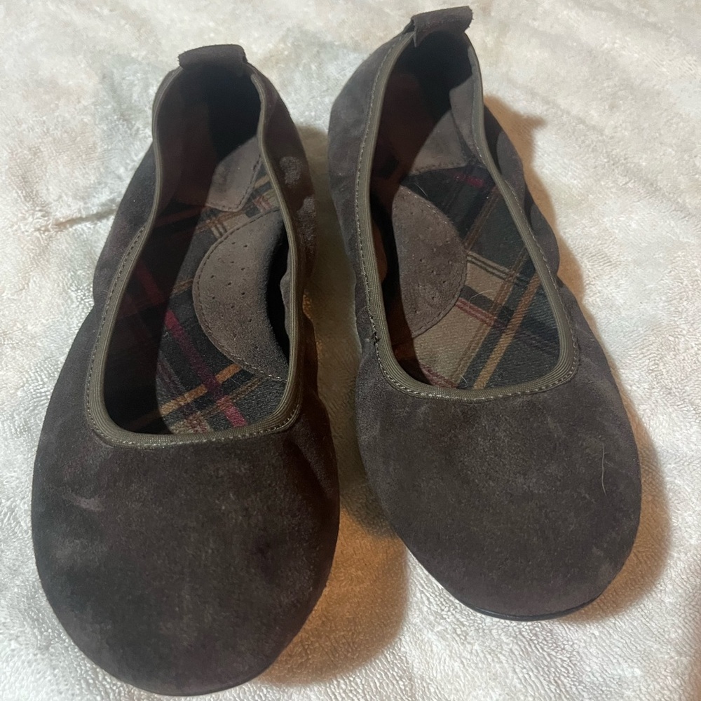 Brown Suede Ballet Flats